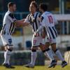 Setpiece celebration for Rhys