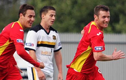 Andy Kirk celebrates goal v Dumbarton Andy Kirk celebrates goal v Dumbarton