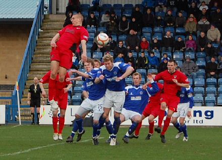 Calum Woods attempts to get a touch