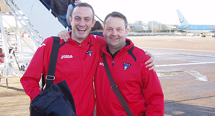 JOHN POTTER AND GRANT PETRIE TAKE OFF TO CYPRUS JOHN POTTER AND GRANT PETRIE TAKE OFF TO CYPRUS