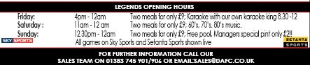Legends Opening Hours Legends Opening Hours