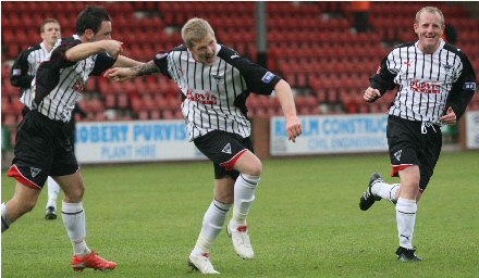 Willie Gibson scores v Ayr United Willie Gibson scores v Ayr United