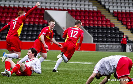 Andy Kirk equalises v Airdrie United Andy Kirk equalises v Airdrie United