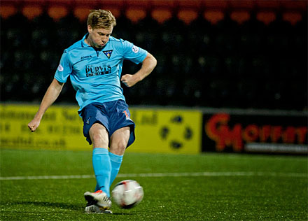 Jordan Moore takes penalty at Airdrie Jordan Moore takes penalty at Airdrie