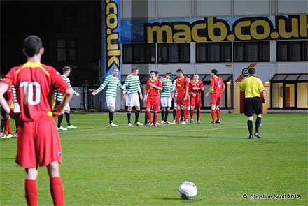 Shaun Byrne waits to take free kick