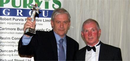 Steven Bell's father collected his Player of the Year Award Steven Bell's father collected his Player of the Year Award
