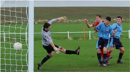 Jordan White heads in number four v Stirling Jordan White heads in number four v Stirling