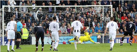 Chris Smith saves John Baird's penalty Chris Smith saves John Baird's penalty