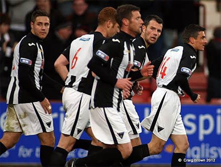 Craig Dargo scores the third in 3-0 win over Cowdenbeath Craig Dargo scores the third in 3-0 win over Cowdenbeath